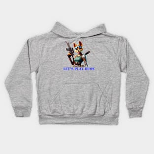 Fortnite inspired female dog warrior Kids Hoodie